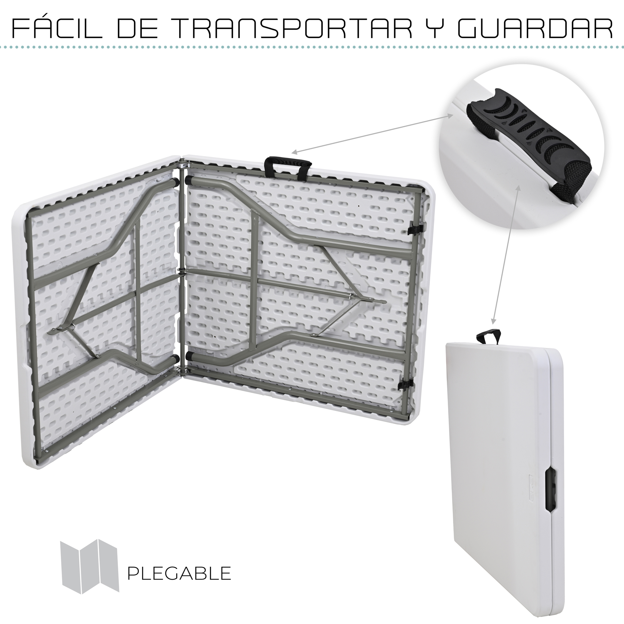 Foto 4 pulgar | Mesa Plegable Eke Life Home Portátil color Blanco