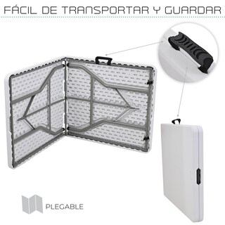 Foto 3 | Mesa Plegable Eke Life Home Portátil color Blanco