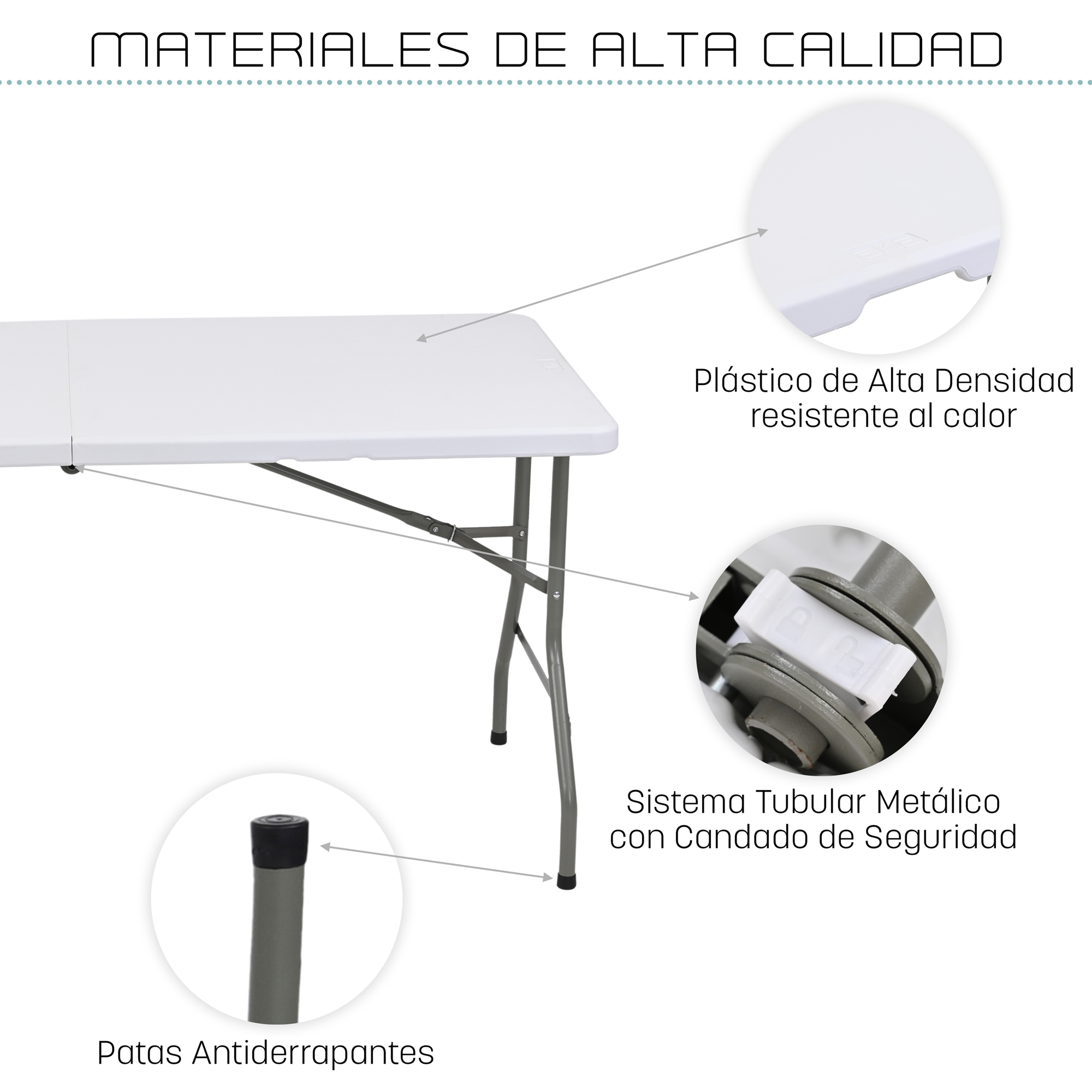 Foto 5 pulgar | Mesa Plegable Eke Life Home Portátil color Blanco