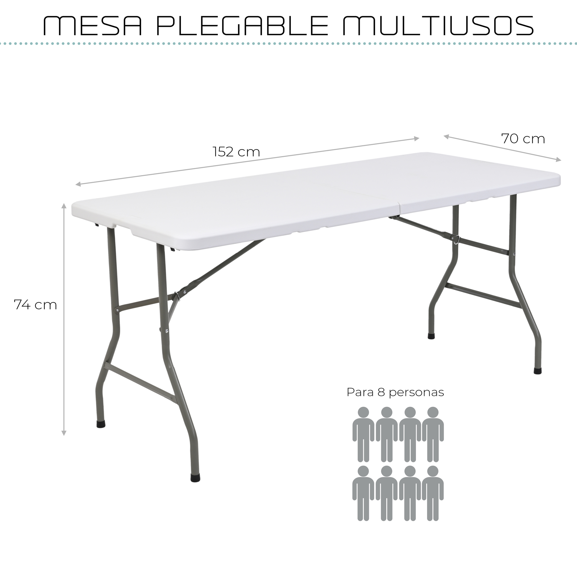 Foto 7 pulgar | Mesa Plegable Eke Life Home Portátil color Blanco