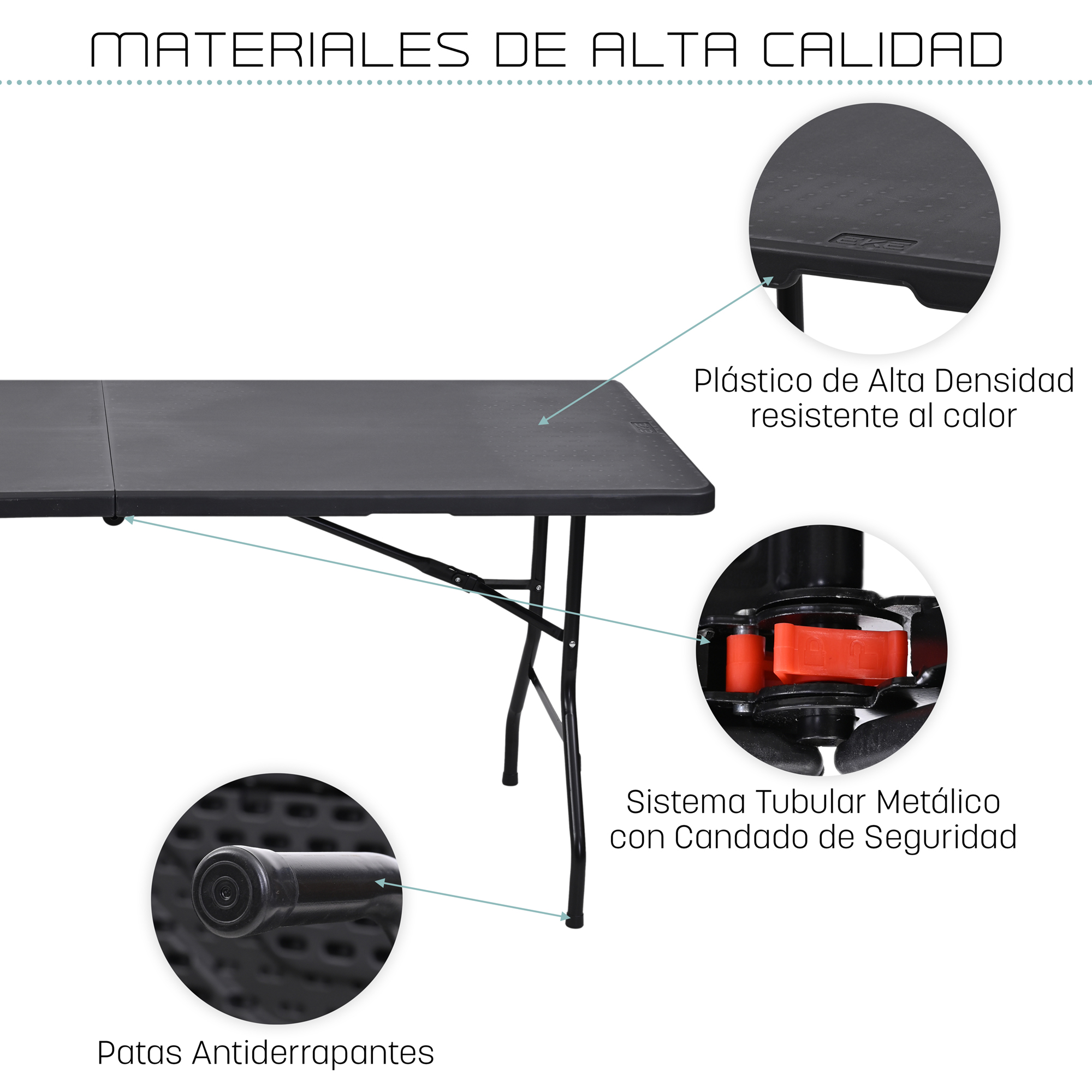 Foto 5 pulgar | Mesa Plegable Eke Life Home Portátil color Negro