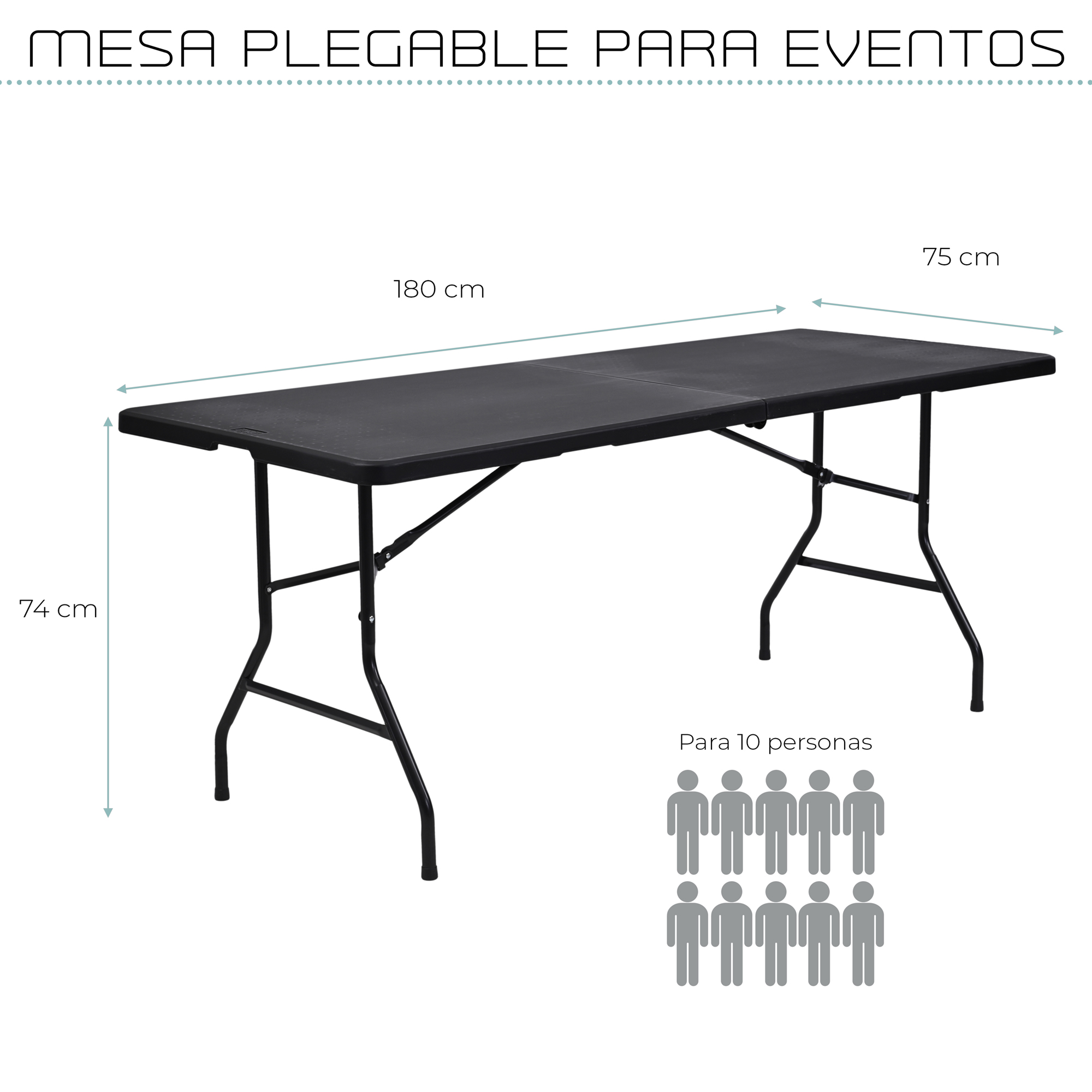 Foto 7 pulgar | Mesa Plegable Eke Life Home Portátil color Negro