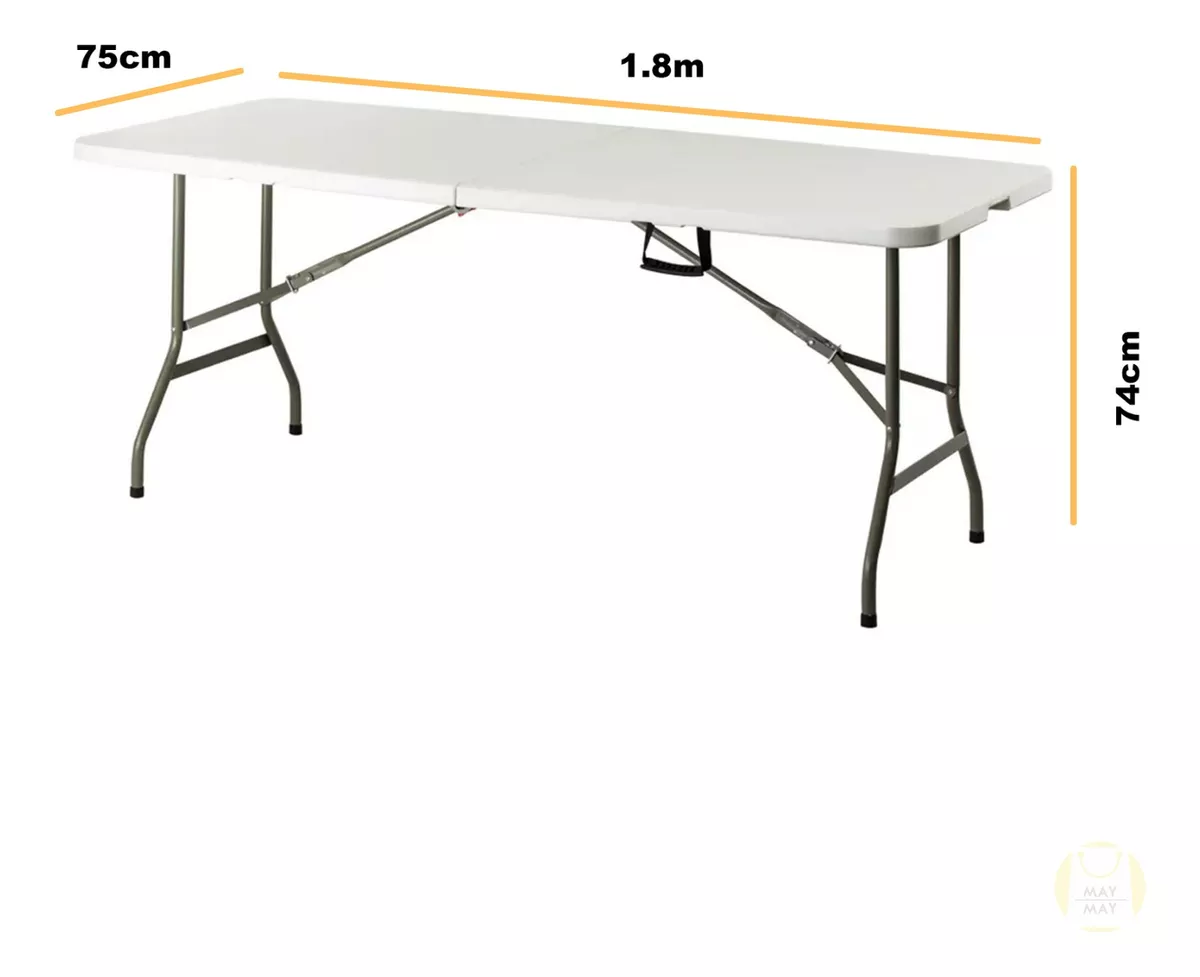 Foto 3 pulgar | Mesa Plegable Maymay 180x74 Cm Blanca