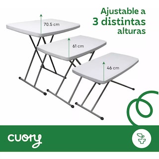 Foto 3 | Mesa De Servicio Plegable Ajustable 75x50cm 3 Alturas