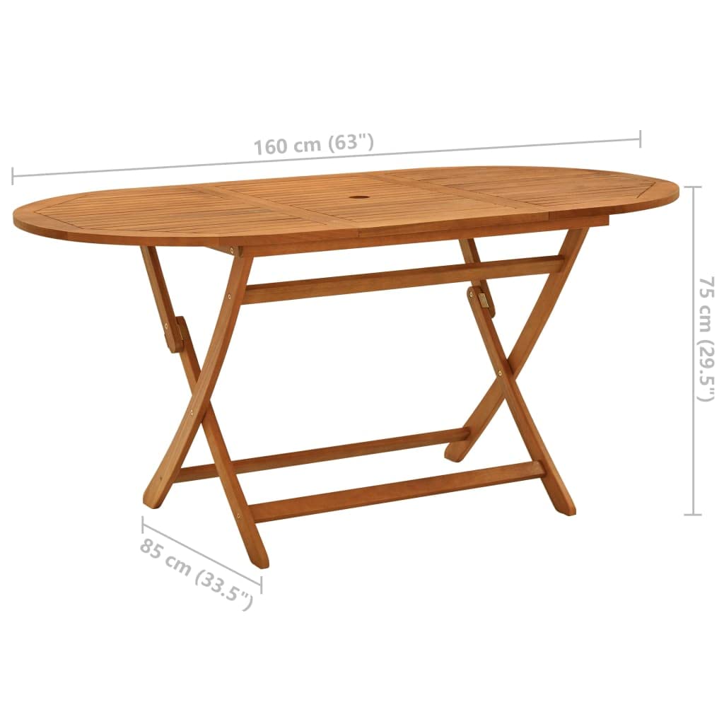 Foto 7 pulgar | Mesa De Jardín Plegable Vidaxl Vidabella De Madera Maciza De Eucalipto - Venta Internacional.