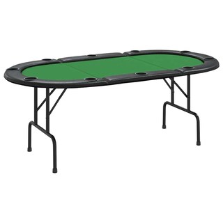 Foto 1 | Mesa De Póker Vidaxl Plegable Para 10 Jugadores, Verde, Con Portavasos - Venta Internacional.
