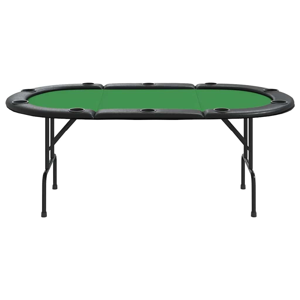 Foto 4 pulgar | Mesa De Póker Vidaxl Plegable Para 10 Jugadores, Verde, Con Portavasos - Venta Internacional.