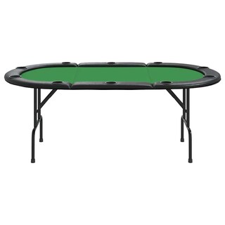 Foto 3 | Mesa De Póker Vidaxl Plegable Para 10 Jugadores, Verde, Con Portavasos - Venta Internacional.