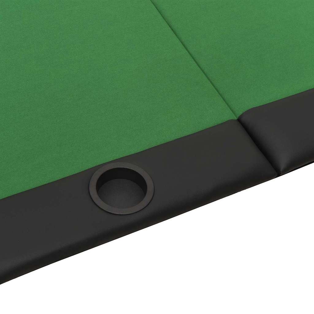 Foto 5 pulgar | Mesa De Póker Vidaxl Plegable Para 10 Jugadores, Verde, Con Portavasos - Venta Internacional.