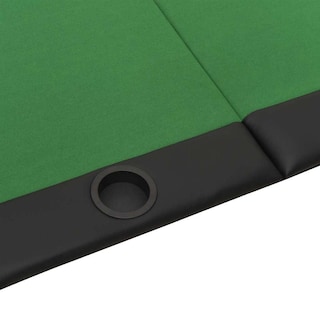 Foto 4 | Mesa De Póker Vidaxl Plegable Para 10 Jugadores, Verde, Con Portavasos - Venta Internacional.