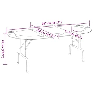 Foto 5 | Mesa De Póker Vidaxl Plegable Para 10 Jugadores, Verde, Con Portavasos - Venta Internacional.