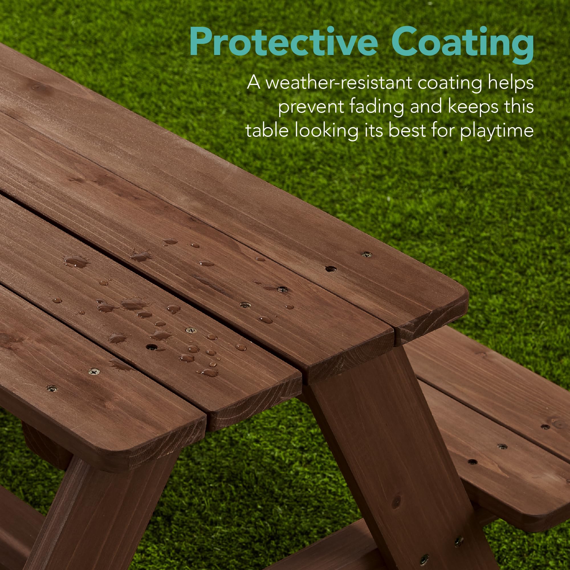 Foto 5 pulgar | Mesa De Pícnic De Madera Para Niños Best Choice Products Con Paraguas - Venta Internacional.