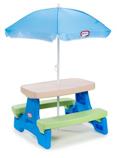 Foto 1 | Mesa De Pícnic Little Tikes Easy Store Con Paraguas Para 6 Niños - Venta Internacional.