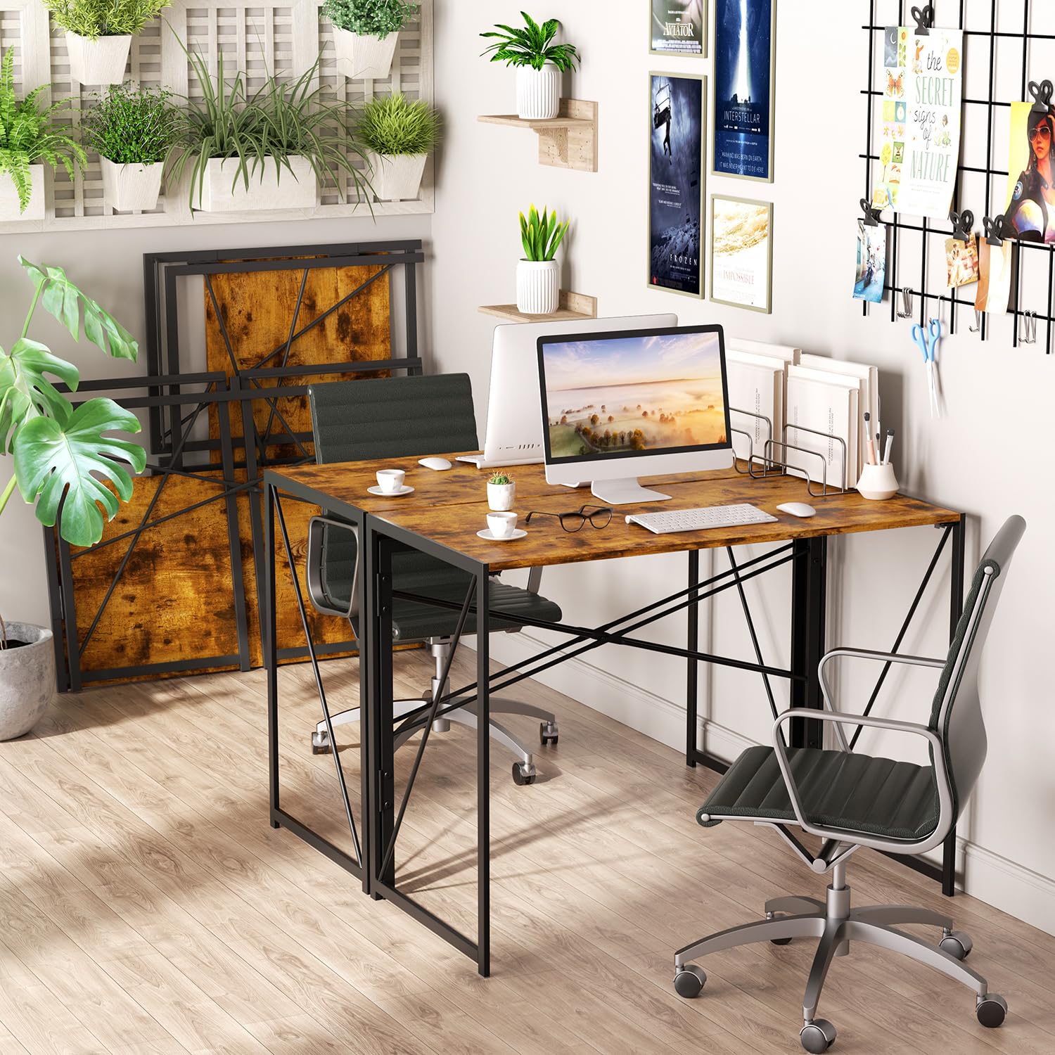 Foto 2 | Escritorio Plegable Furniturer Harper Vintage 100 X 50 X 75 Cm
