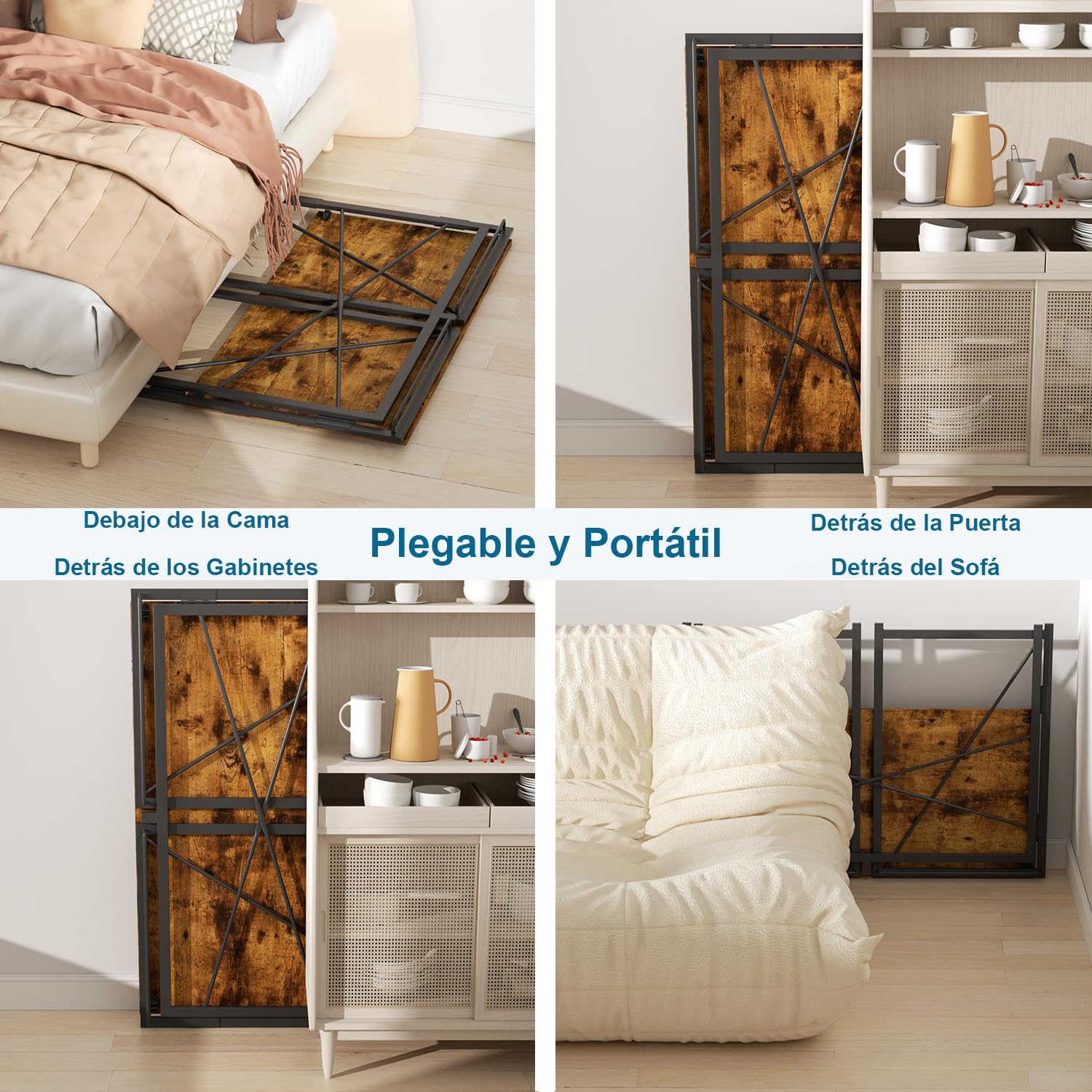 Foto 6 pulgar | Escritorio Plegable Furniturer Harper Vintage 100 X 50 X 75 Cm