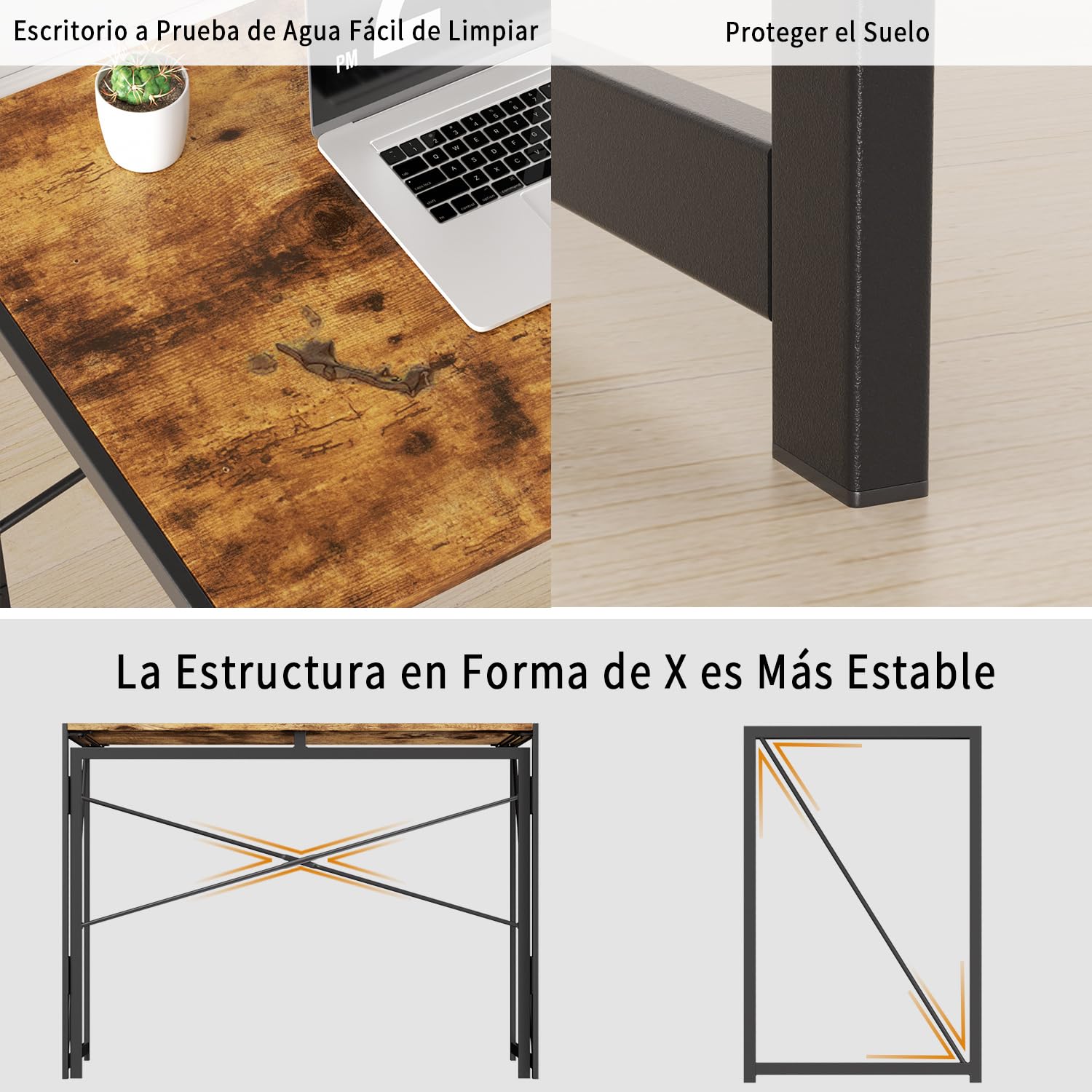 Foto 8 pulgar | Escritorio Plegable Furniturer Harper Vintage 100 X 50 X 75 Cm
