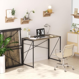 Foto 4 | Escritorio Plegable Furniturer Harper Marrón 100 X 50 X 75 Cm