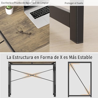 Foto 8 | Escritorio Plegable Furniturer Harper Marrón 100 X 50 X 75 Cm