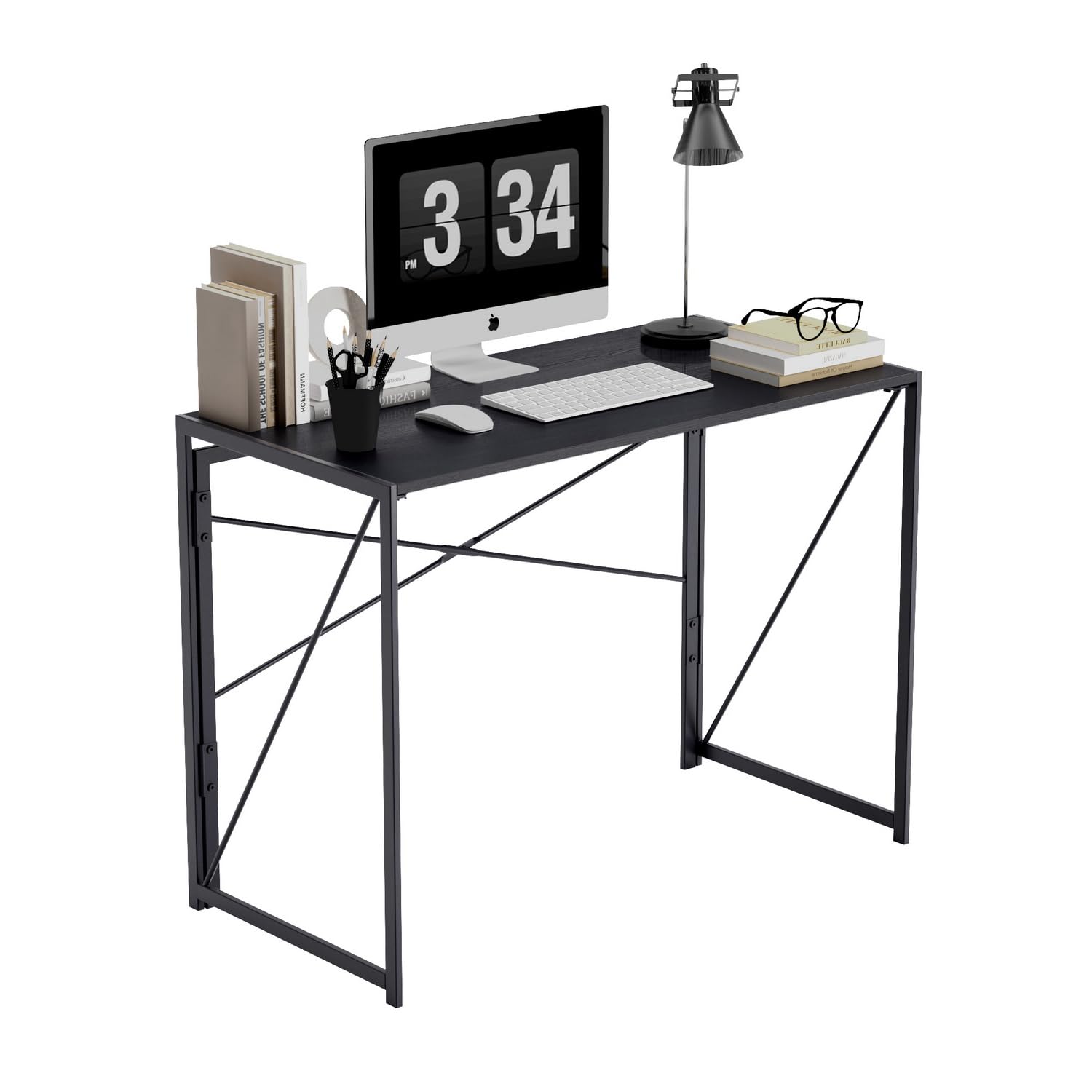Foto 1 | Escritorio Plegable Furniturer Harper Negro 100 X 50 X 75 Cm