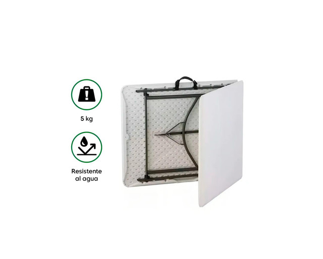 Foto 4 pulgar | Mesa Plegable Rectangular Frutivegie 180MBLA01 180 x 74 cm