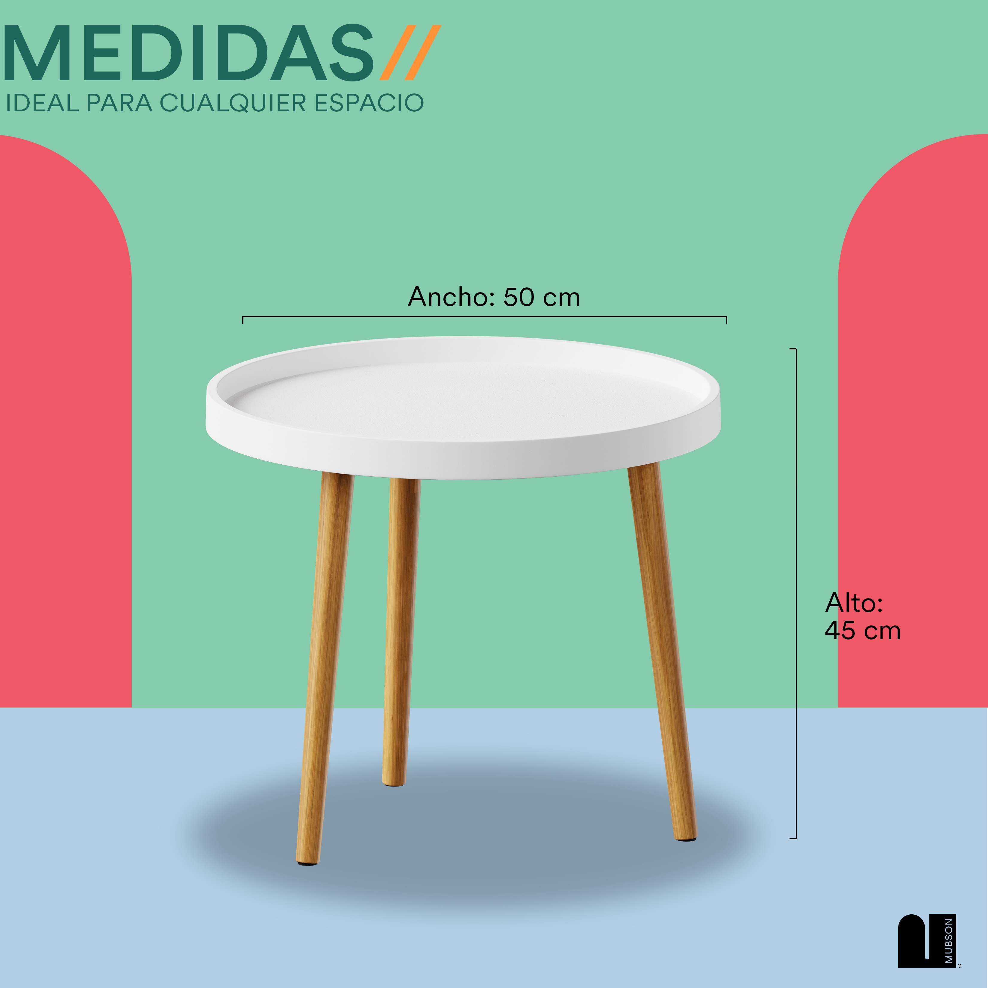 Foto 5 | Mesa de Centro Mubson Eclipse color Blanco