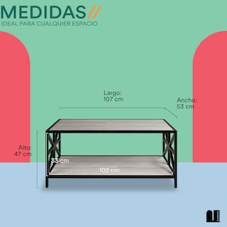 Foto 4 | Mesa de Centro Rectangular Mubson Shaula color Gris