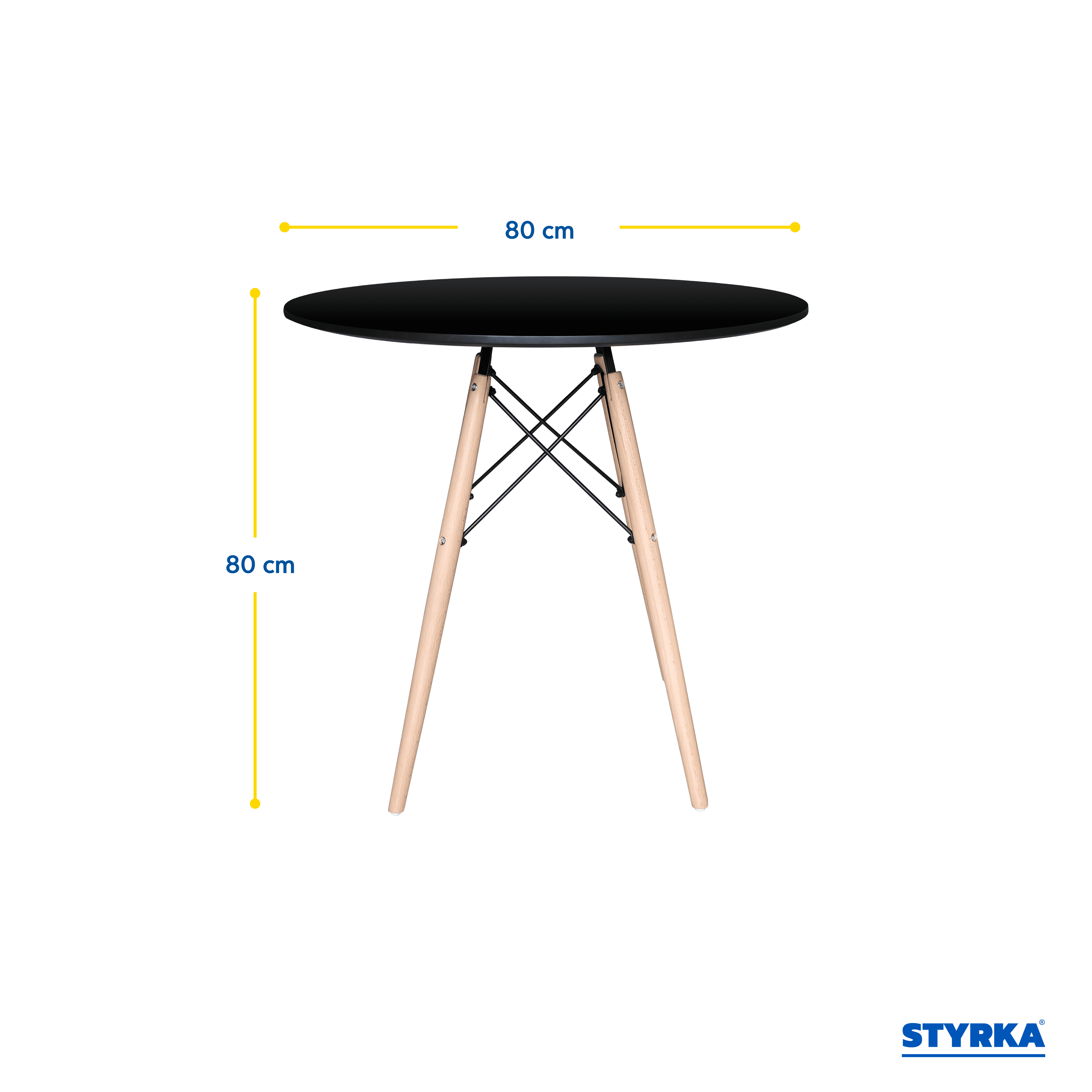 Foto 2 | Mesa Redonda De Madera Eames Styrka Minimalista color Negro