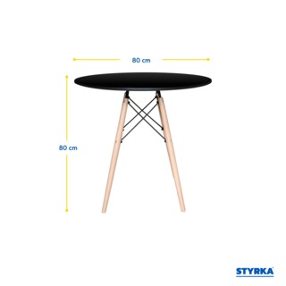 Foto 2 | Mesa Redonda De Madera Eames Styrka Minimalista color Negro