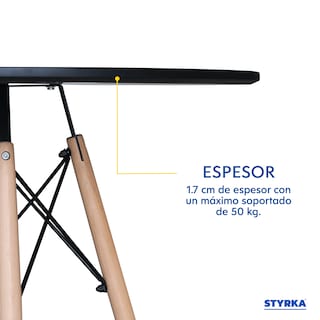 Foto 3 | Mesa Redonda De Madera Eames Styrka Minimalista color Negro