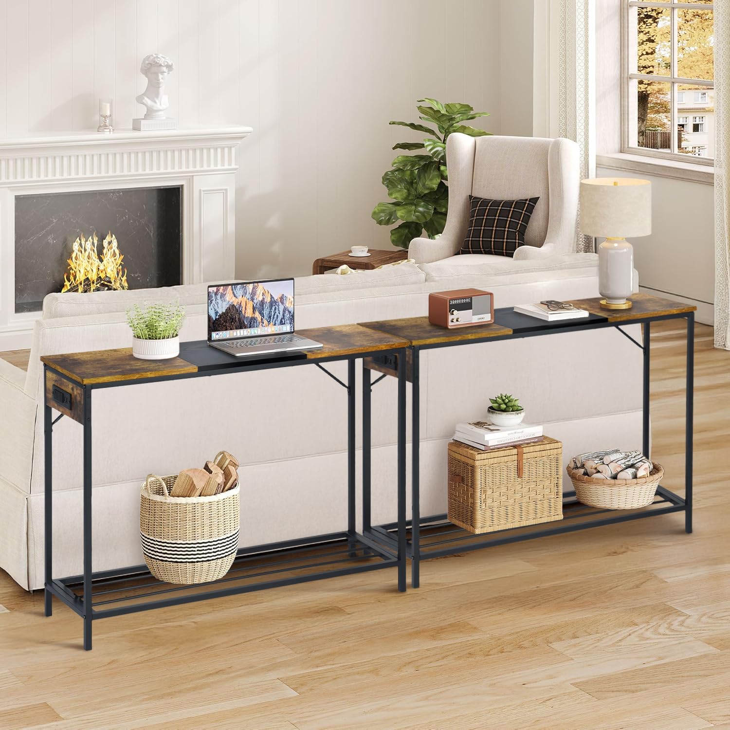 Foto 4 | Consola FurnitureR Igor Marrón 100.5 x 30 x 75 cm