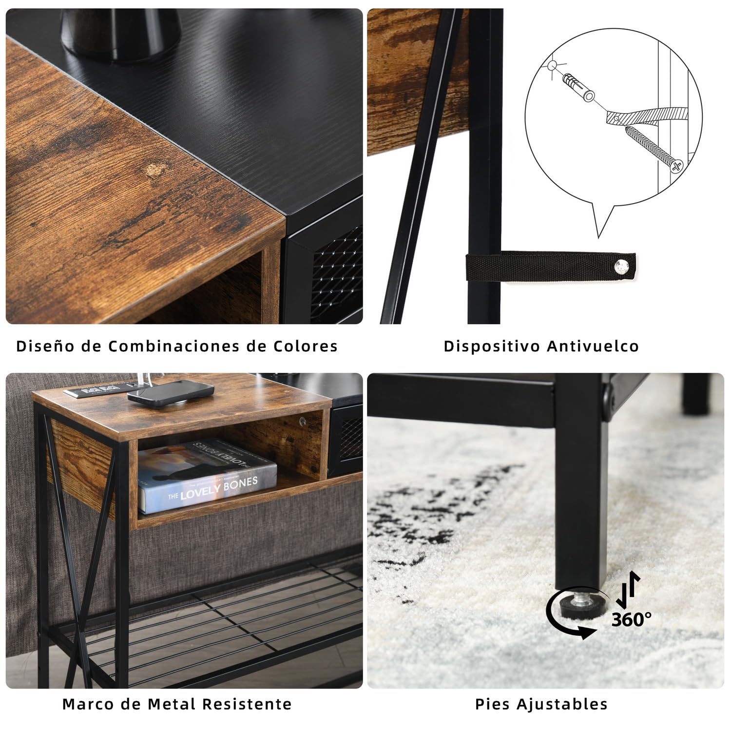 Foto 8 | Consola FurnitureR Moca Marrón 120 x 30.2 x 81 cm