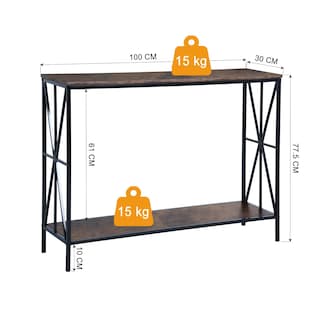Foto 3 | Consola Furniturer Navin Marrón 30 X 100 X 77.5 Cm