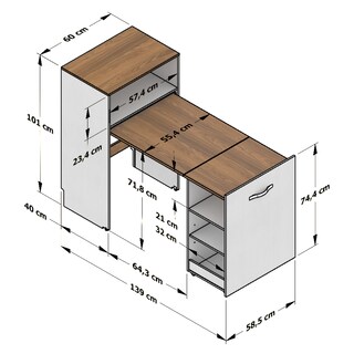 Foto 4 | Mesa Extensible - Barcelona - Armable Para Espacios Pequeños