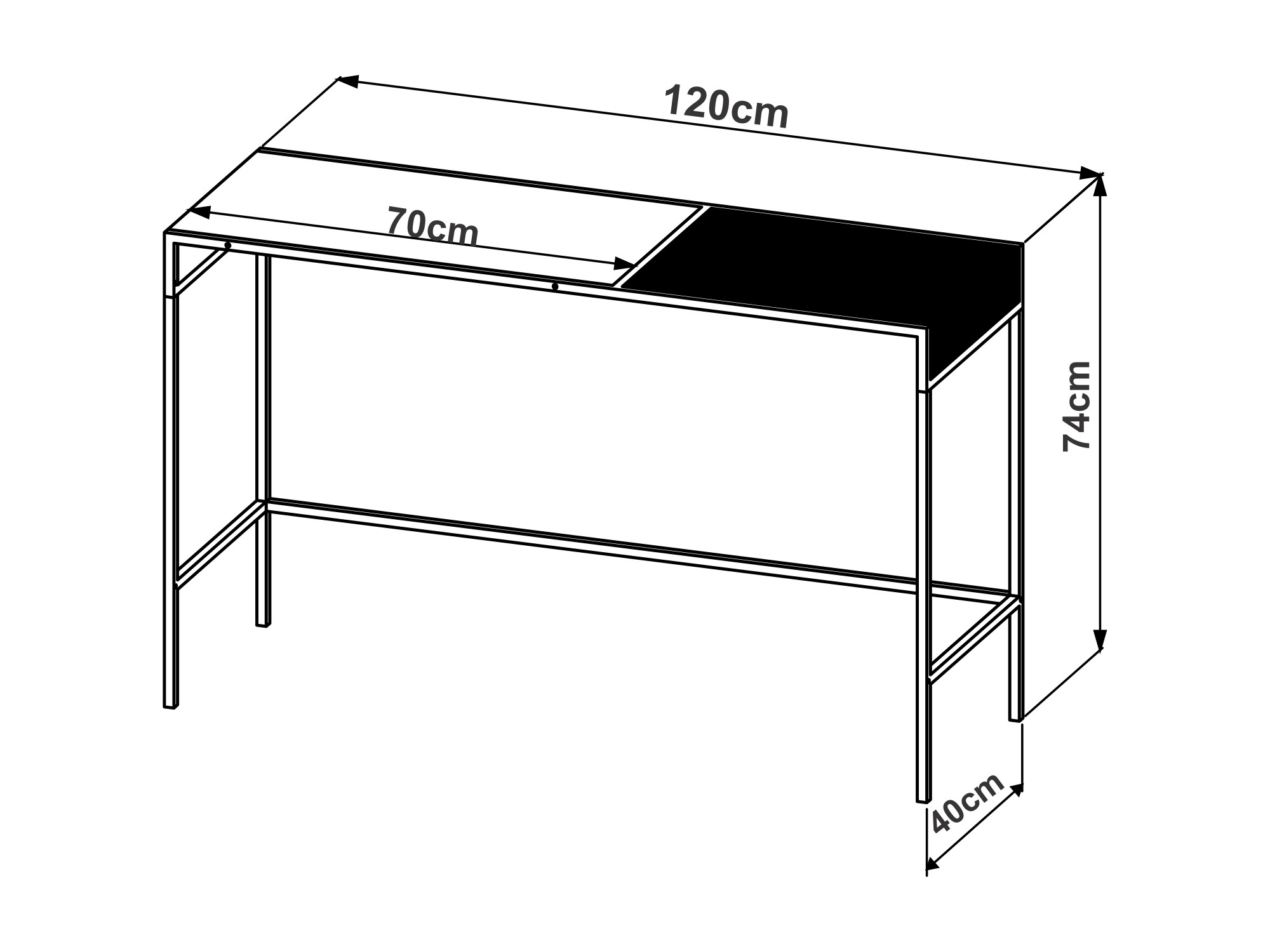 Foto 5 pulgar | Consola Color Blanco Y Madera Con Estructura Metálica De Acero Mdp 120cm (ancho)* 40cm (profundo)