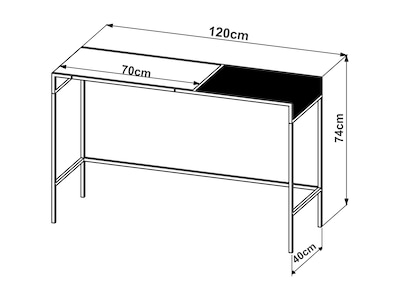 Foto 4 | Consola Color Blanco Y Madera Con Estructura Metálica De Acero Mdp 120cm (ancho)* 40cm (profundo)