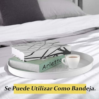 Foto 5 | Mesa Auxiliar De Metal Mesas Laterales Redondas Blanco Gomyhome