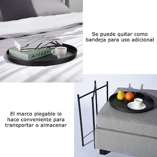 Foto 5 | Mesa Auxiliar De Metal Mesas Laterales Redondas Negro Gomyhome