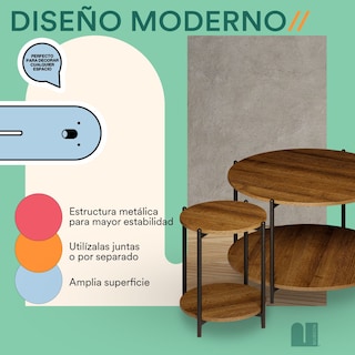 Foto 4 | Set de 2 Mesas de Centro Mubson Verona para Sala o Recamara