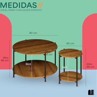 Foto 5 | Set de 2 Mesas de Centro Mubson Verona para Sala o Recamara