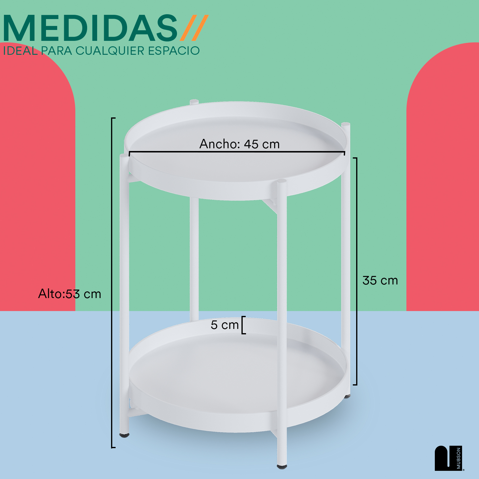Foto 5 | Mesa Auxiliar de Sala o Recámara Mubson Blanco