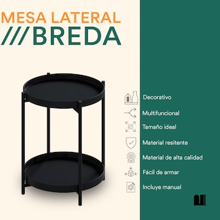 Foto 2 | Mesa Auxiliar de Sala O Recámara Mubson Negro