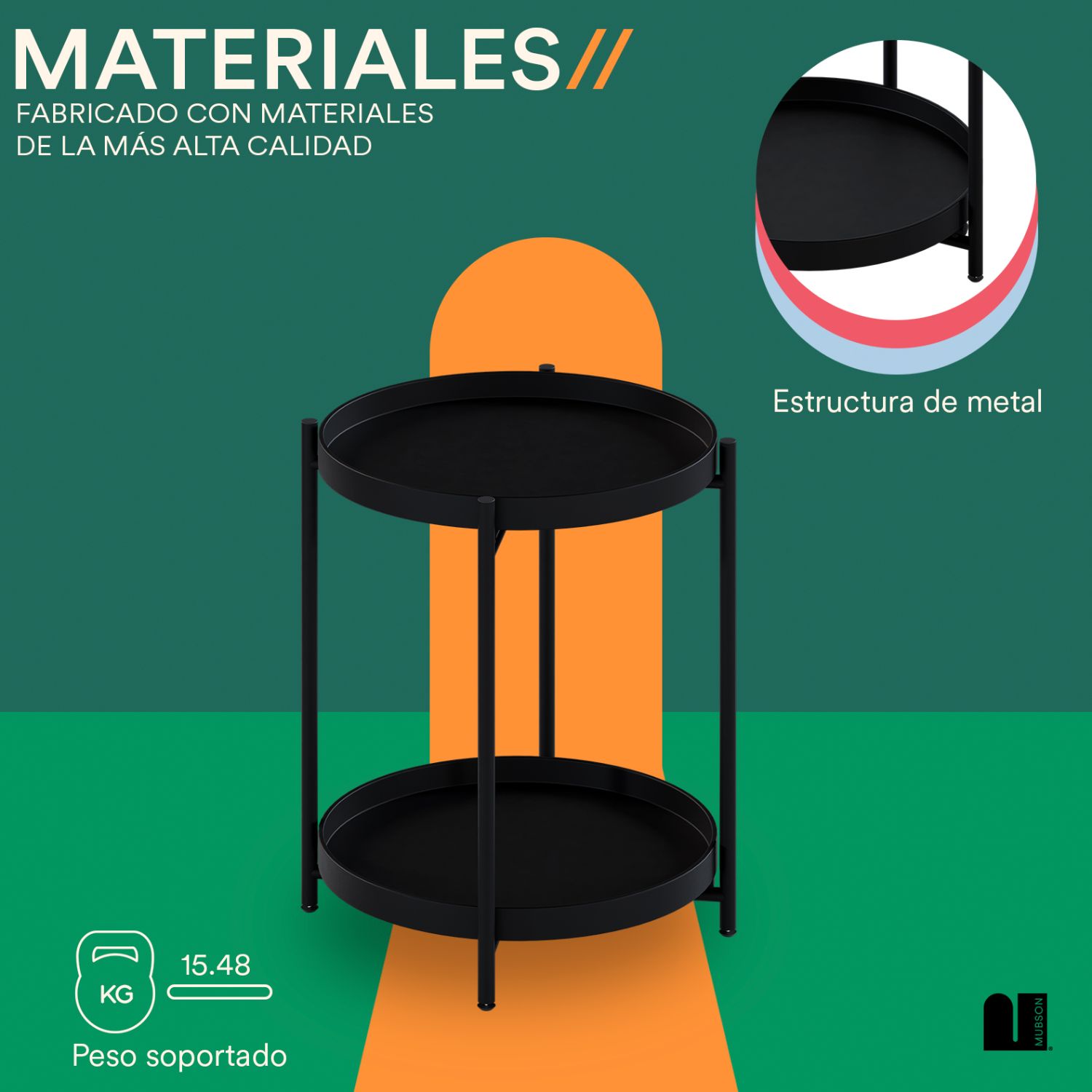Foto 4 pulgar | Mesa Auxiliar de Sala O Recámara Mubson Negro