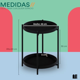 Foto 5 | Mesa Auxiliar de Sala O Recámara Mubson Negro