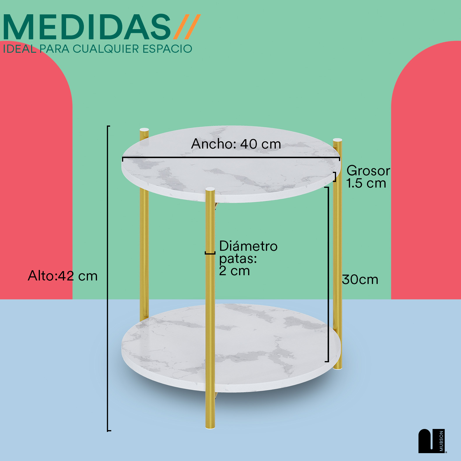 Foto 5 | Mesa Auxiliar de Sala o Recamara Mubson Blanco