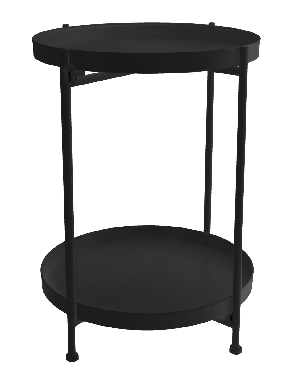 Foto 4 pulgar | Mesa Auxiliar Lateral De 2 Niveles Mesa de Centro Plegable Negro