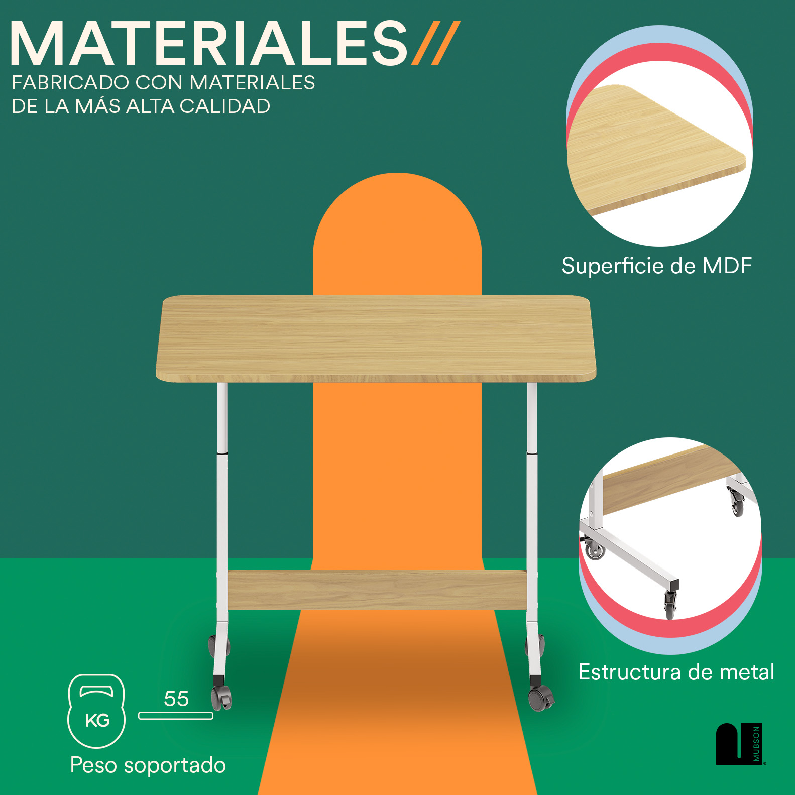 Foto 4 pulgar | Mesa Auxiliar Mubson. Escritorio Portátil Azper