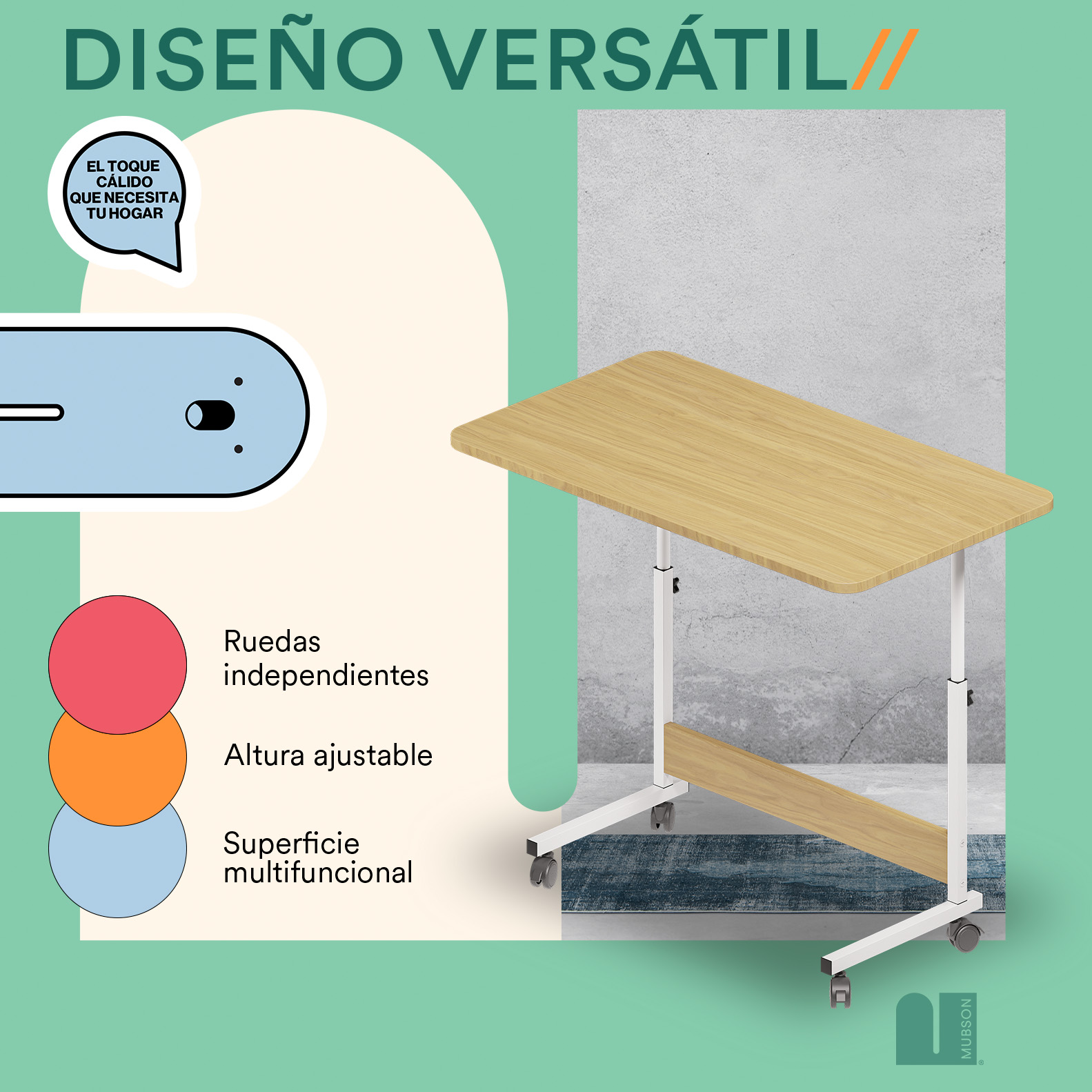 Foto 4 | Mesa Auxiliar Mubson. Escritorio Portátil Azper