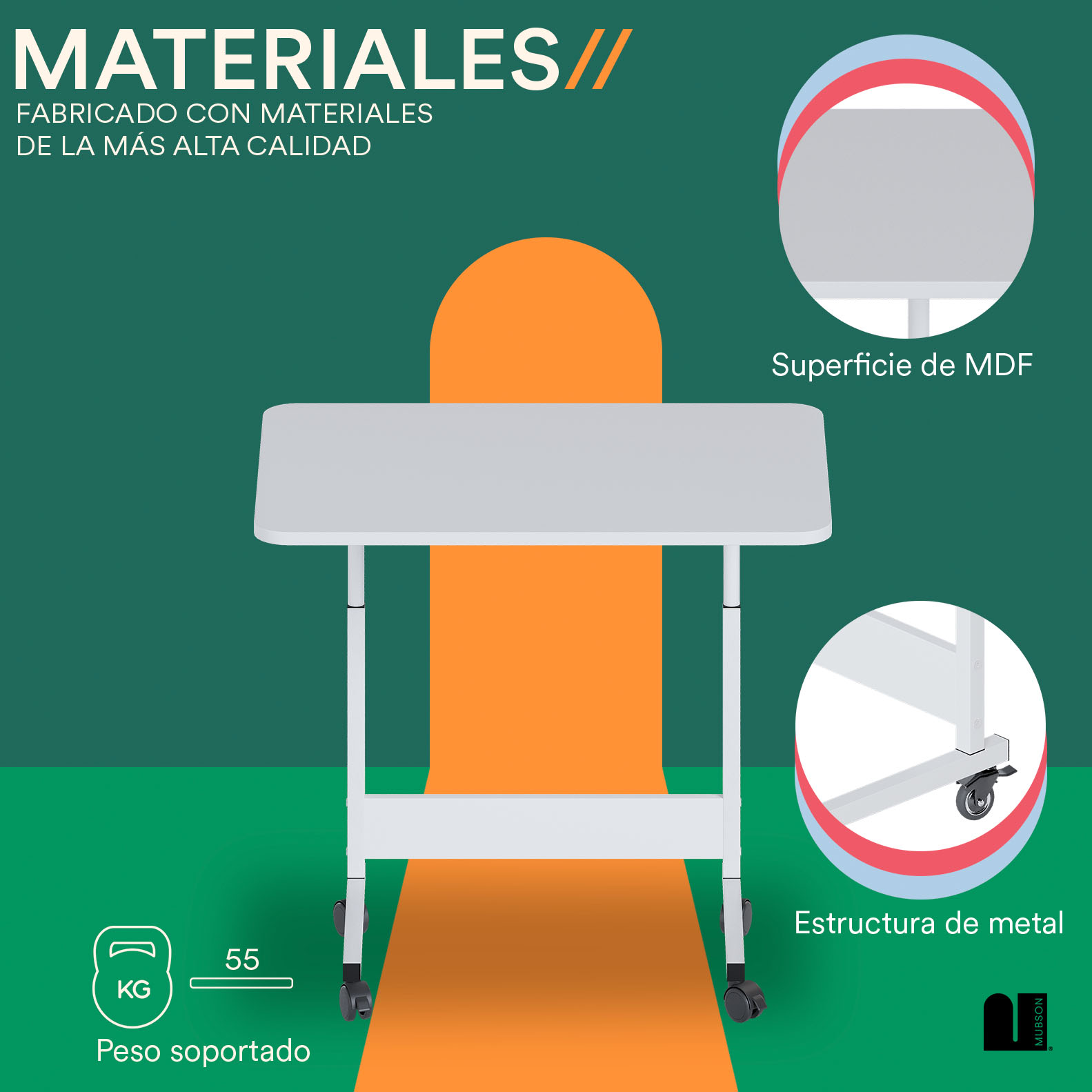 Foto 3 | Mesa Auxiliar Mubson Escritorio Portátil Azper