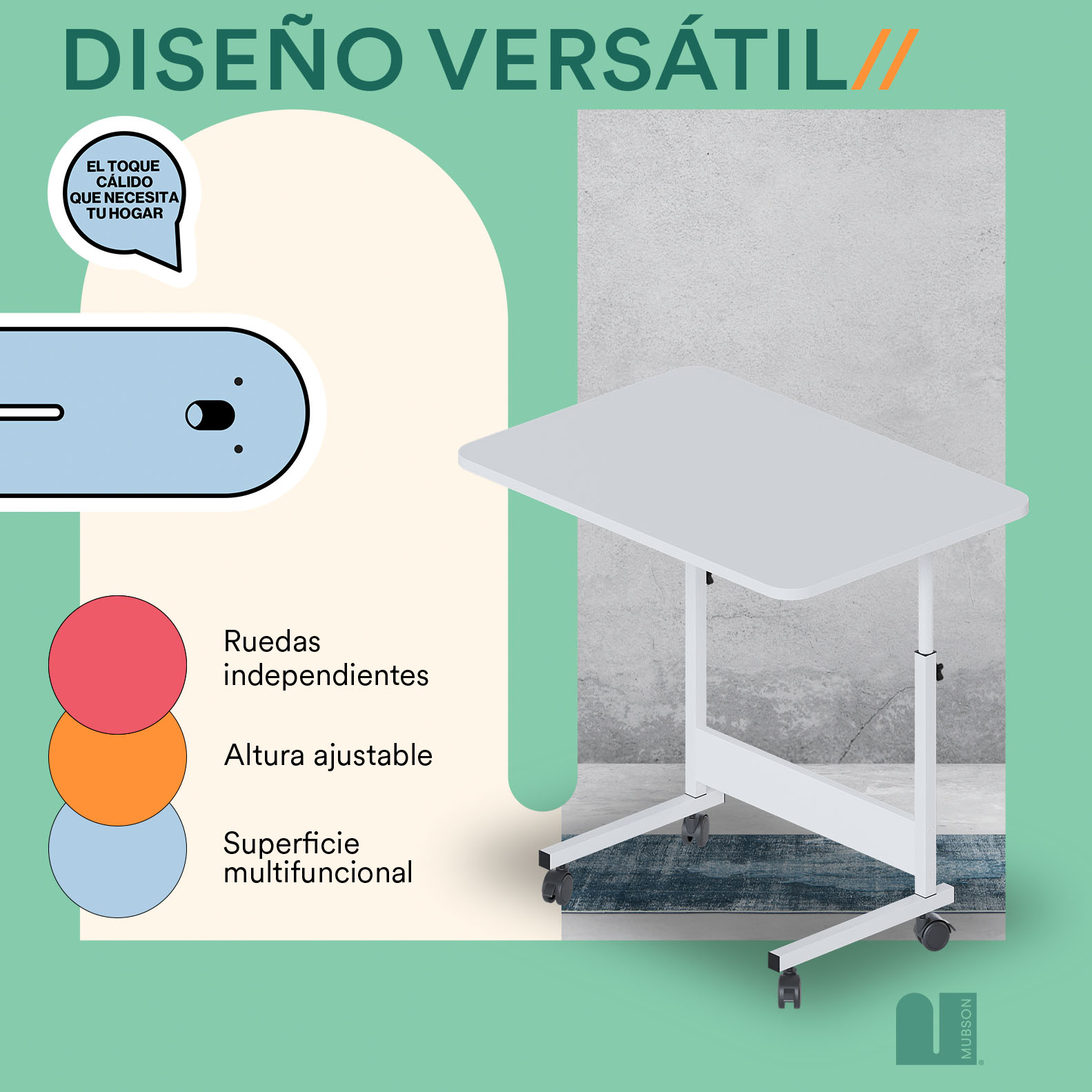 Foto 4 | Mesa Auxiliar Mubson Escritorio Portátil Azper