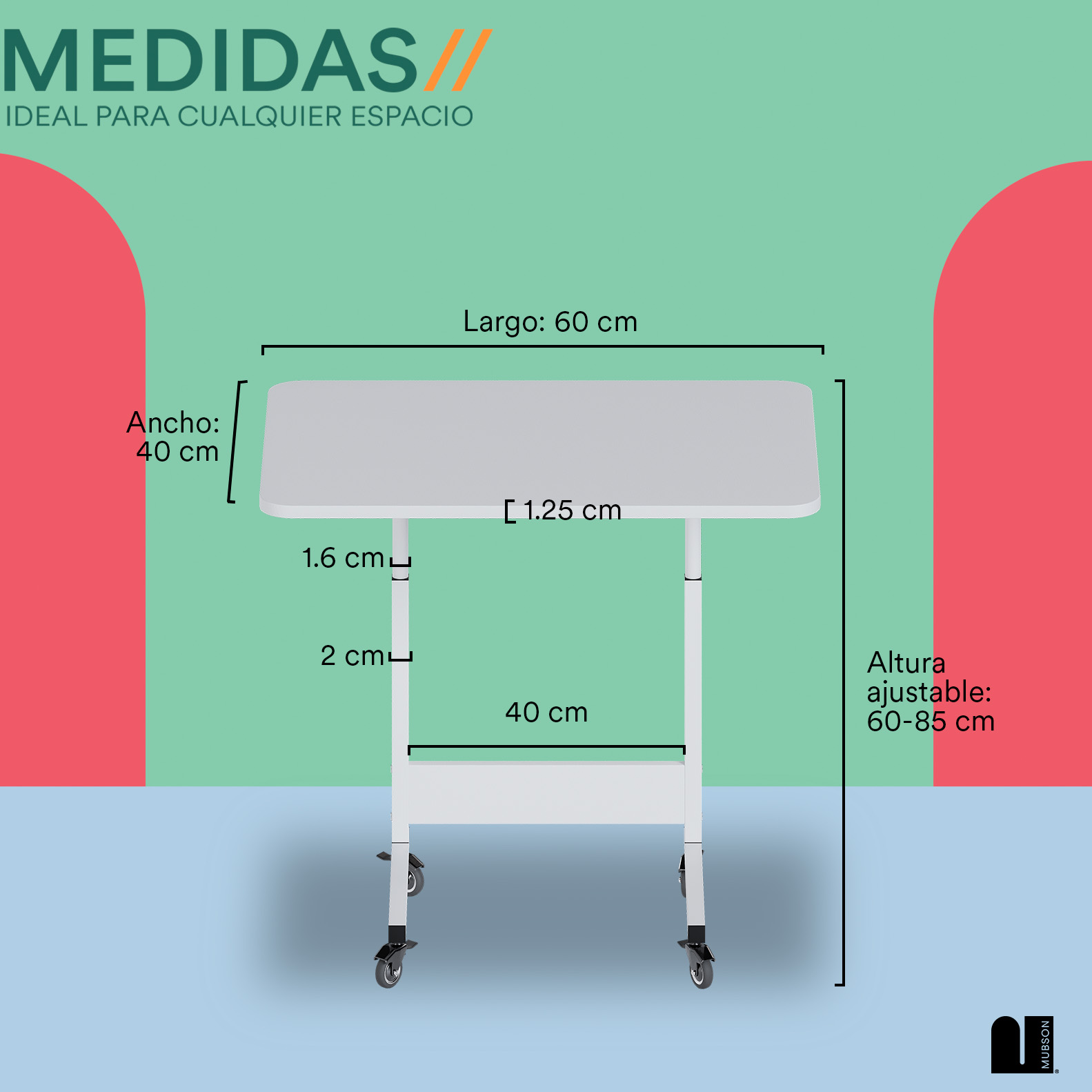 Foto 5 | Mesa Auxiliar Mubson Escritorio Portátil Azper